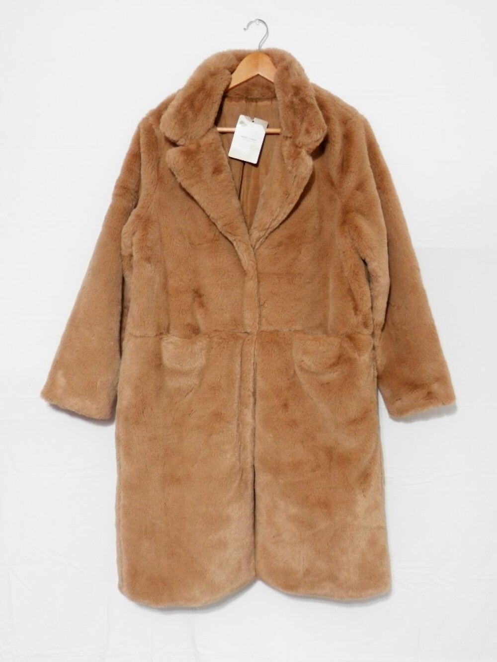 Plush Teddy Faux Fur Long Coat NWT, Size L